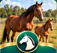 Horses on a farm